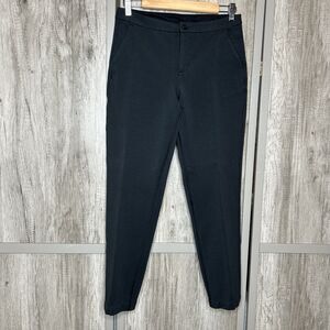 Lululemon Pants Size 6 Stretch Tapered Leg Trousers Pockets Black Color